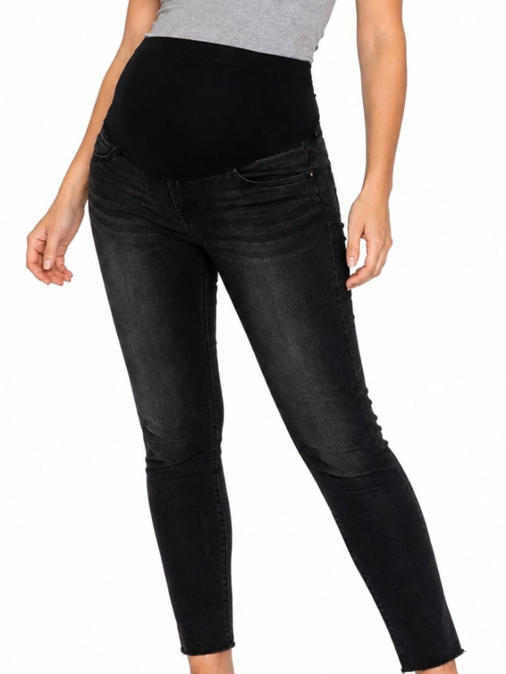 Small Maternity black denim jeans "Full Panel, Comfort Waistband" Motherhood NWT